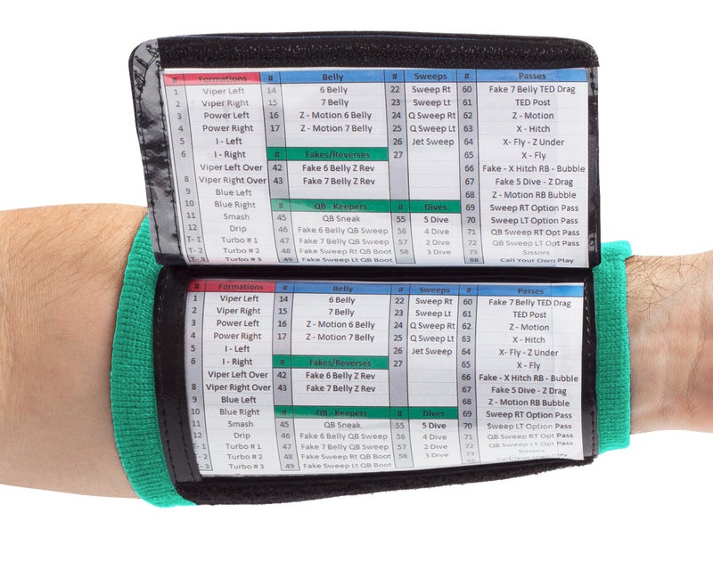 WristCoaches Football Play Wristbands - Youth Quarterback Gear - Wristband Playbook - Softball Wristbands for Signs - Image 1